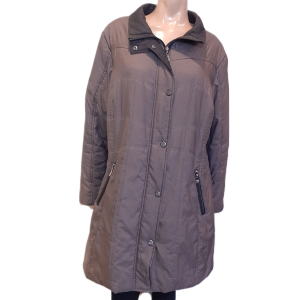 Novelti Winter Parka Coat Mid Length Insulated Puffer Womens Plus Size 1X Brown